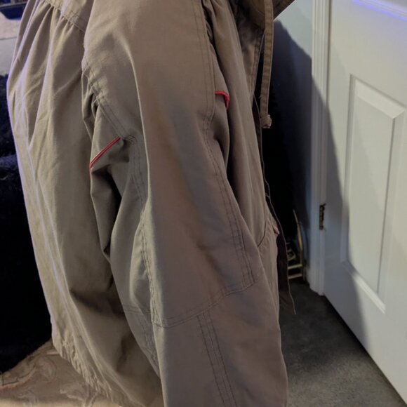 VTG 90's women's IZZI winter jacket orange/tan , size-large - Picture 3 of 9